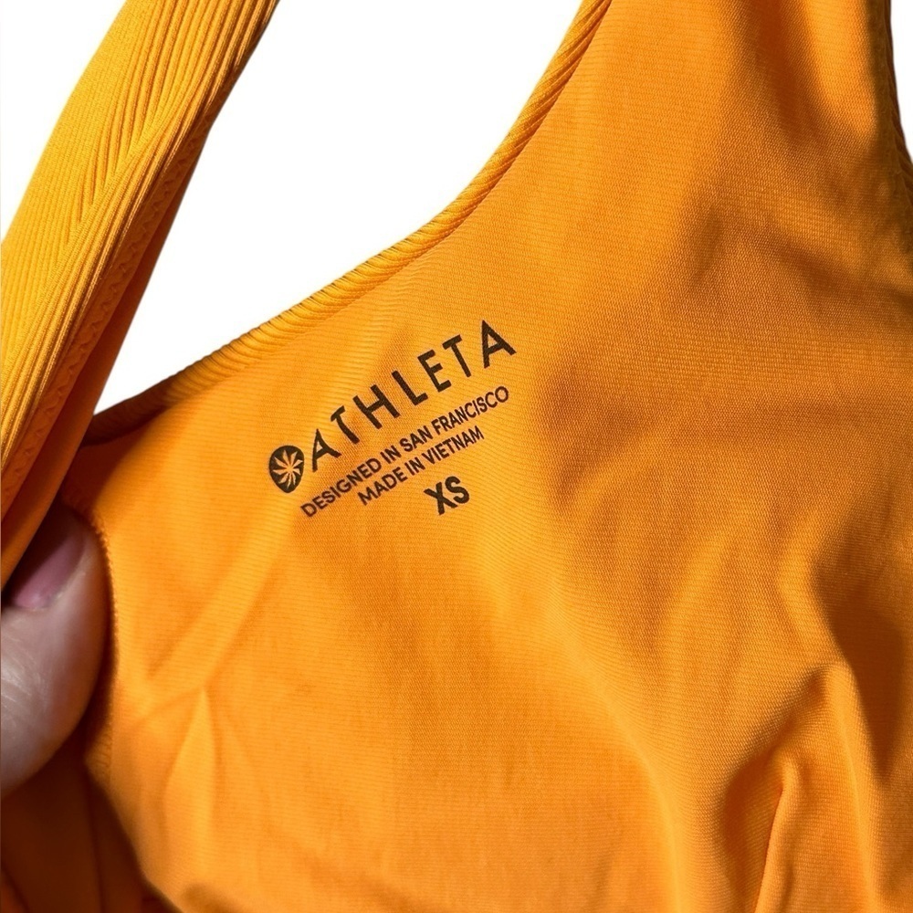 NWOT Athleta Cloudbreak Rib Scoop One Piece Swimsuit Monarch Orange XS - Picture 4 of 5